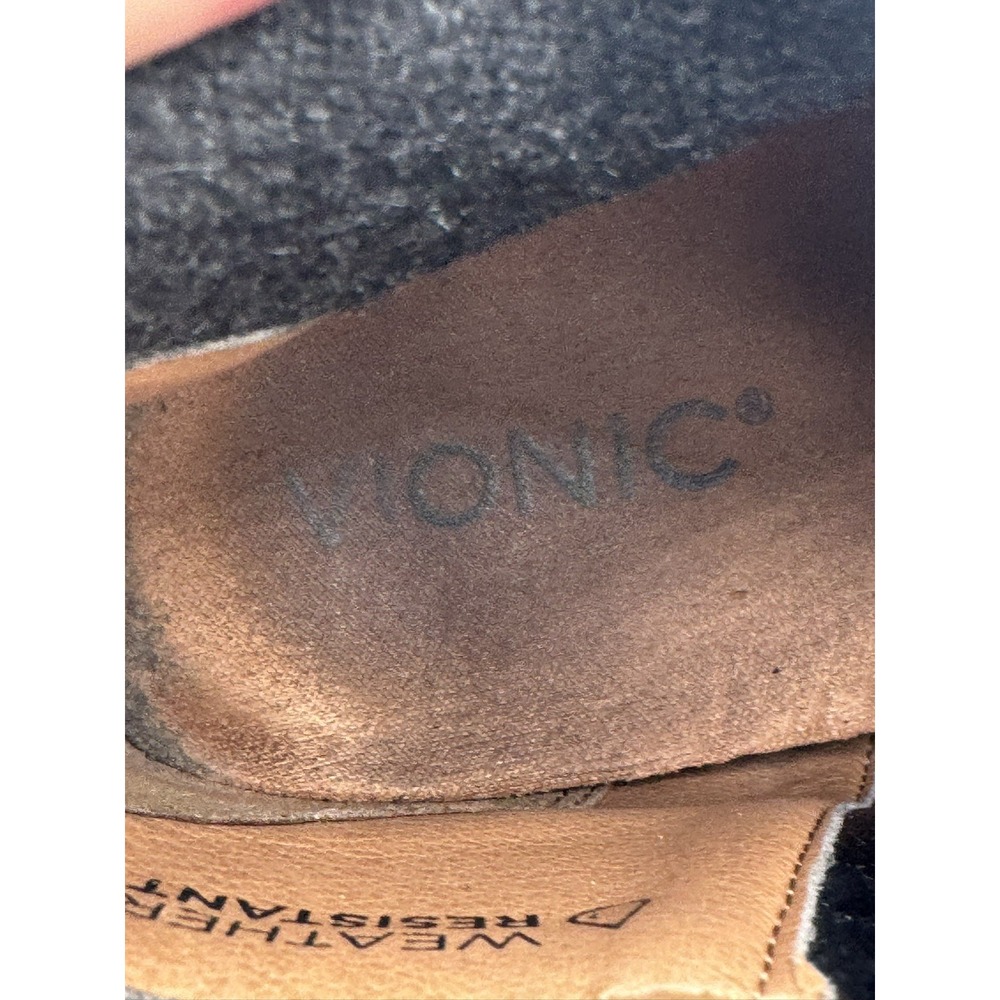 Vionic Joslyn Boots Size 6.5 Wide Black Weather Resistant Leather Ankle Zip - Picture 6 of 13